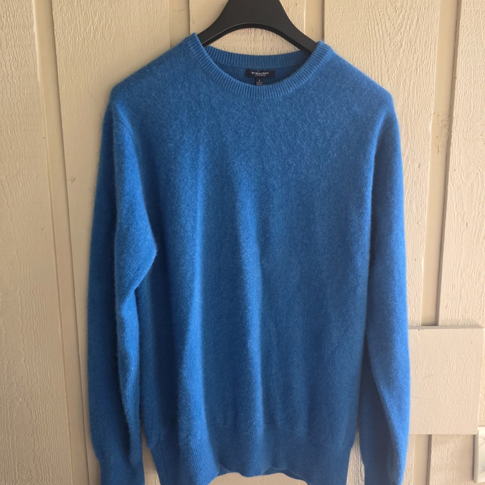 Men's Burberry London Blue Wool Sweater